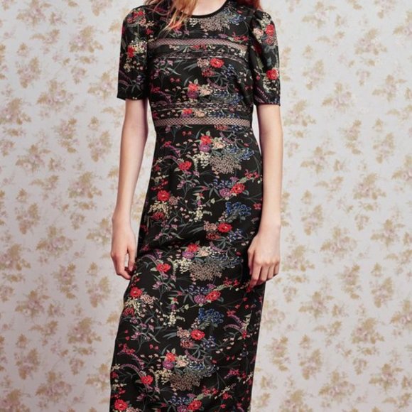 UO Emma Marie Lace Trim Midi Dress - Picture 2 of 4